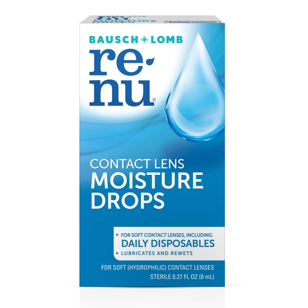 Eye Drops by Renu, for Redness Relief and Dry Eyes, Lubricating and Rewetting Drops, 8 mL, (Pack of 4)