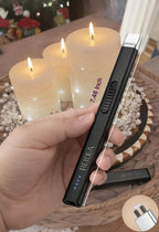 REIDEA 2 Pack Electric Arc Lighter, Windproof Flameless USB Rechargeable with Safe Button and Power Indicator for Candle, BBQ and Fireworks, Obsidian Black