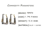 TOPATU Designer Earrings for Women - Alloy Letter B - Clip-on Stud Earrings - Black and White