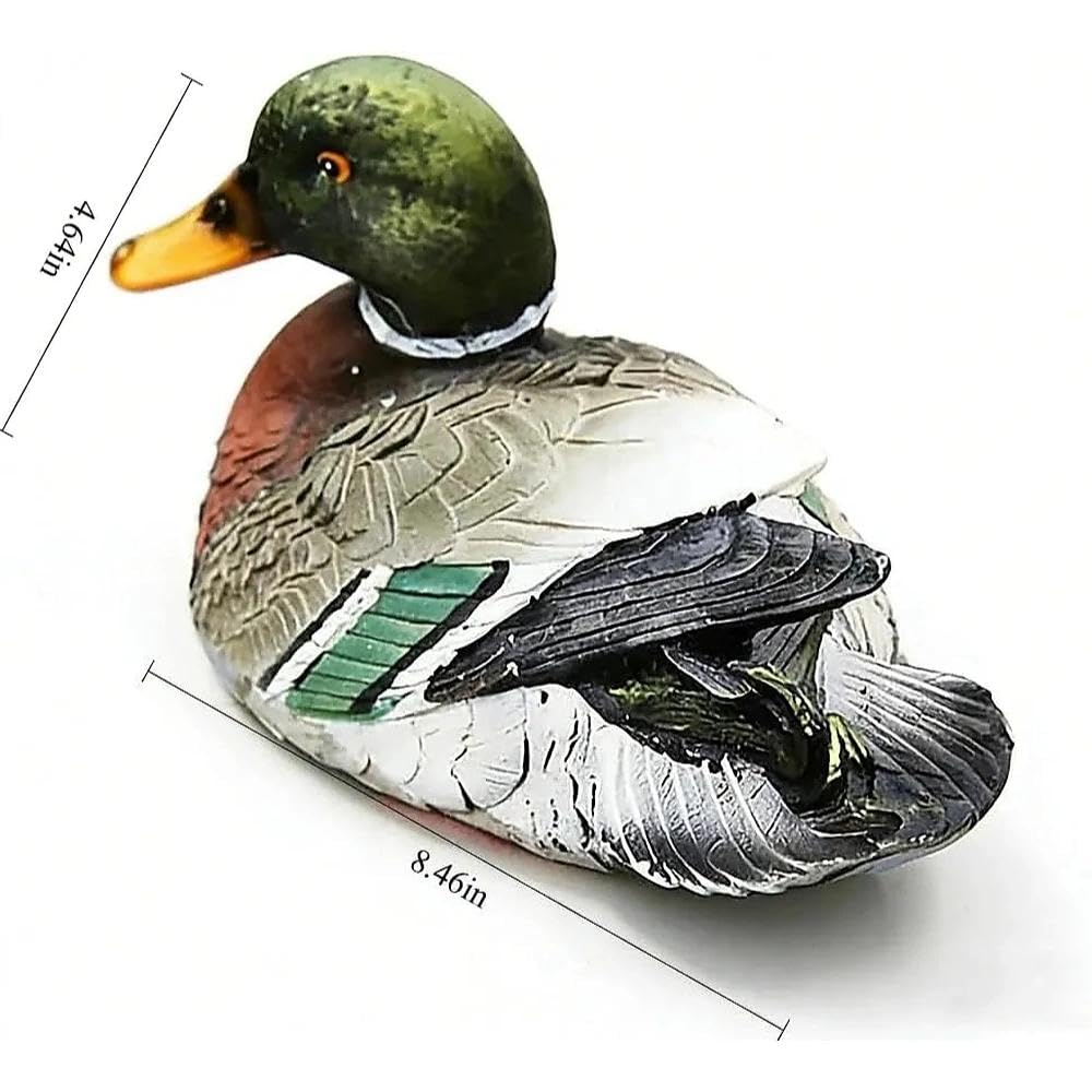 PTAHAN Mallard Duck Decor Single Outdoor Statue-Realistic Resin Floating Mallard Duck, Waterproof for Pond, Garden, Patio, Pool, Backyard Lawn Ornament. Also Great As Cake Topper.