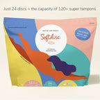 Softdisc Menstrual Discs – Disposable Period Discs for Heavy or Light Periods | 12-Hour Leak Protection | Tampon, Pad, and Cup Alternative | Capacity of 5 Super Tampons | 24 ct.