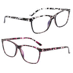 SIGVAN Ladies Reading Glasses Blue Light Blocking Spring Hinge Fashion Pattern Print Eyeglasses for Women (C5 Mix, 2.00, x)
