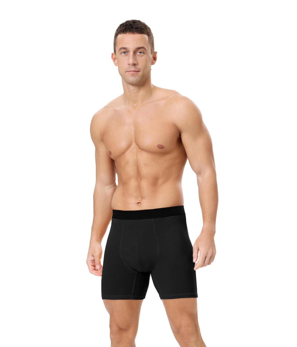 BEENIUBEE Incontinence Underwear for Men 150ML Absorbent Washable Reusable Heavy Flow Bladder Cotton Leak Proof Protective Boxer Briefs 5 Pack (Multicolor01, Large)