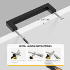 Goldenwarm 35 Pack 5 Inch Black Cabinet Handles Matte Black Drawer Pulls Stainless Steel Cabinets Hardware Square Bar Modern for Kitchen Bathroom Cupboard