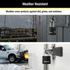 Master Lock Magnum Heavy Duty Outdoor Padlock with Key, Weather Resistant Body and Cut Safe Shackle Make Lock Perfect for Fences, Gates, Sheds, M115XKADLF, Black