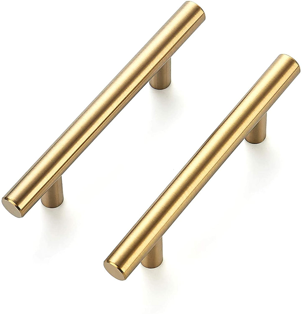 Ravinte 40 Pack 6 inch Cabinet Pulls Brushed Brass Stainless Steel Kitchen Drawer Pulls Cupboard Handles Cabinet Handles 3.75” Hole Center