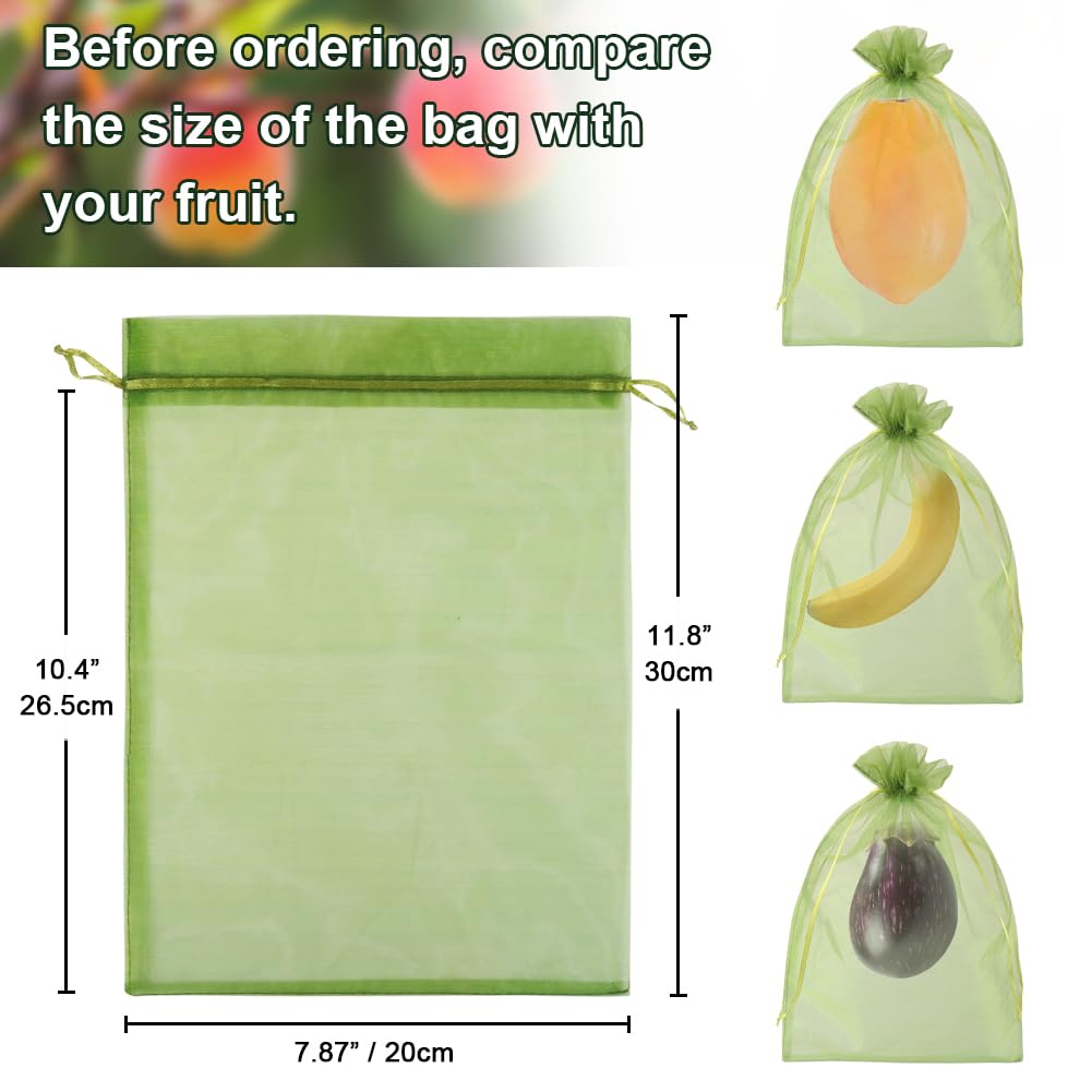 Shintop 100Pcs Fruit Protection Bags, 8x12 Inch Green Grape Netting Cover