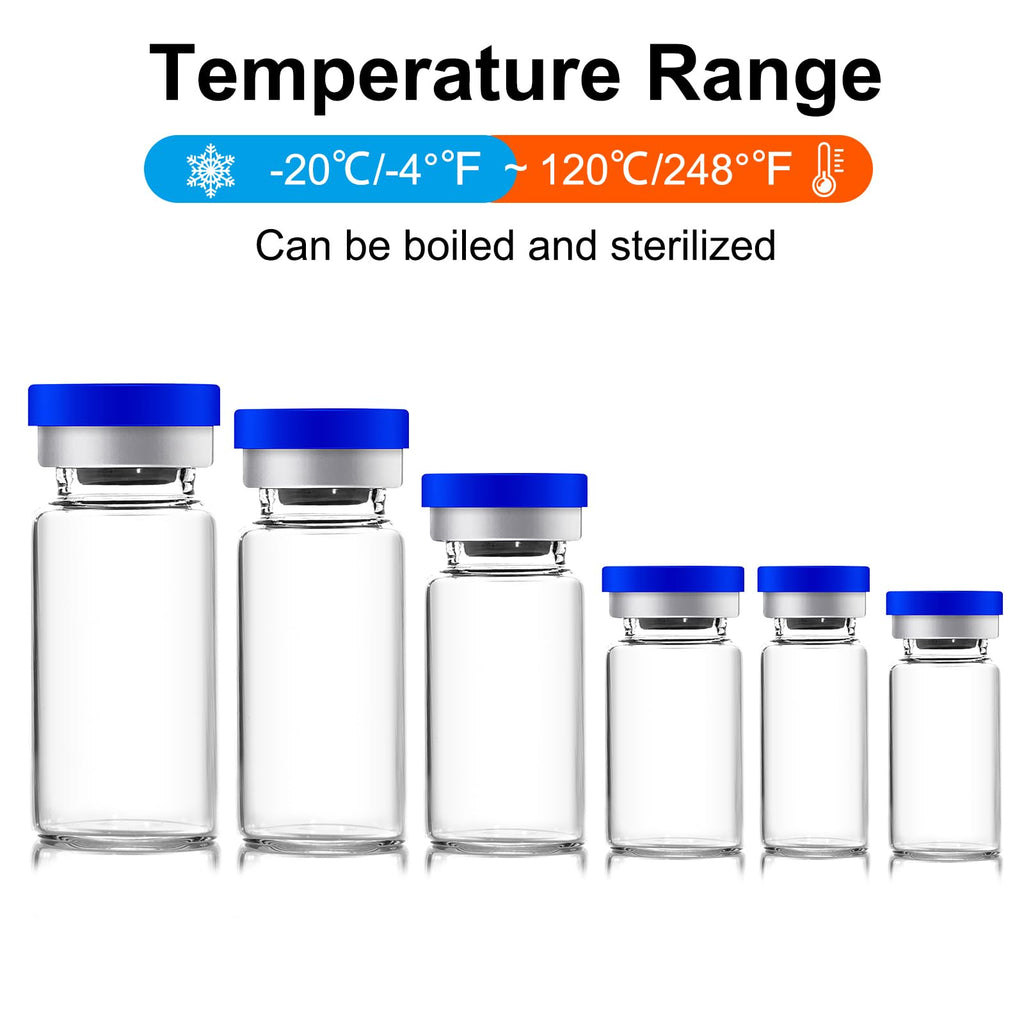 Ehoycq 2ml Sealed Sterile Glass Empty Vials for Injection, 10 Pack