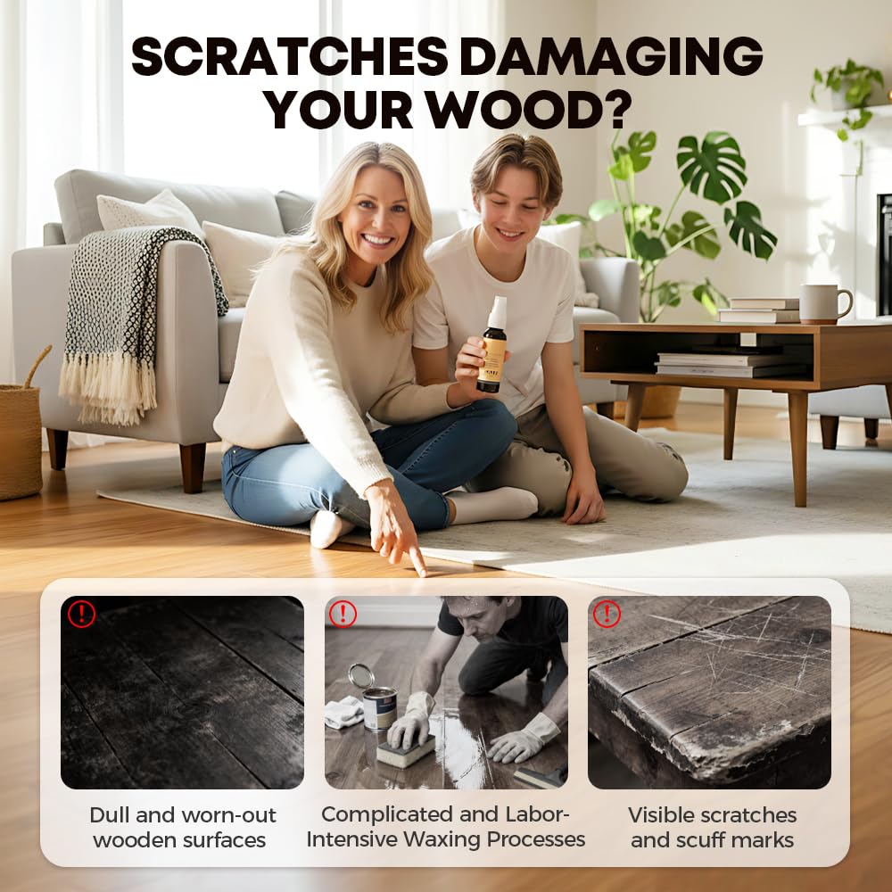 Professional Wood Floor Scratch Repair,Wood Repair Kit,Wood Furniture Repair,Restores Wood Scratch,Covers Nicks,Hides Minor Defects,Restore a Finish for Wood (2 PCS)