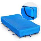Reinmoson Rectangle Pool Covers for Above Ground Pools Fits 12’ x 7’ to 15’ x 8’ Pools, Rectangular Inflatable Pool Cover with Elastic Edge & Integrated Drawstring for Bestway/Intex/Coleman Pool