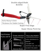 Double-Edge Garden Shears Micro-Tip Pruning Shears Extra Heavy Straight Garden Scissors Effortless Cuts Pruning Shears for Gardening Clippers for Plant Herb Flower Harvesting Fruits vegetables