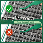 Air Touch Cluster Lashes 144pcs Individual D Curl 10mm Super Lightweight Soft Wispy Comfortable Easy DIY at Home(Air03-D-16mm)