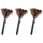 FeelfunFeather Retractable Feather Duster-Genuine Ostrich Feathers,Anti-Static,Reusable Eco-Friendly Handheld Cleaning for Keyboard,Home,Car,Office(10 to 15 Inches) 3 Pack