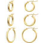 Gacimy 3 Pairs Gold Plated Hoop Earrings Set for Women, 14/16/20MM