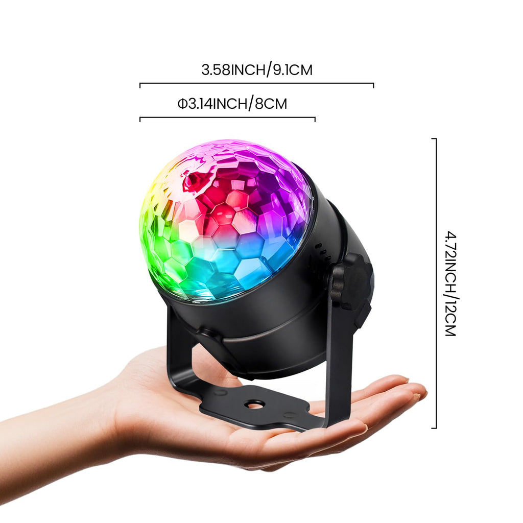 NEQUARE Disco Ball Party Lights 2-Pack, Sound Activated Strobe with Remote