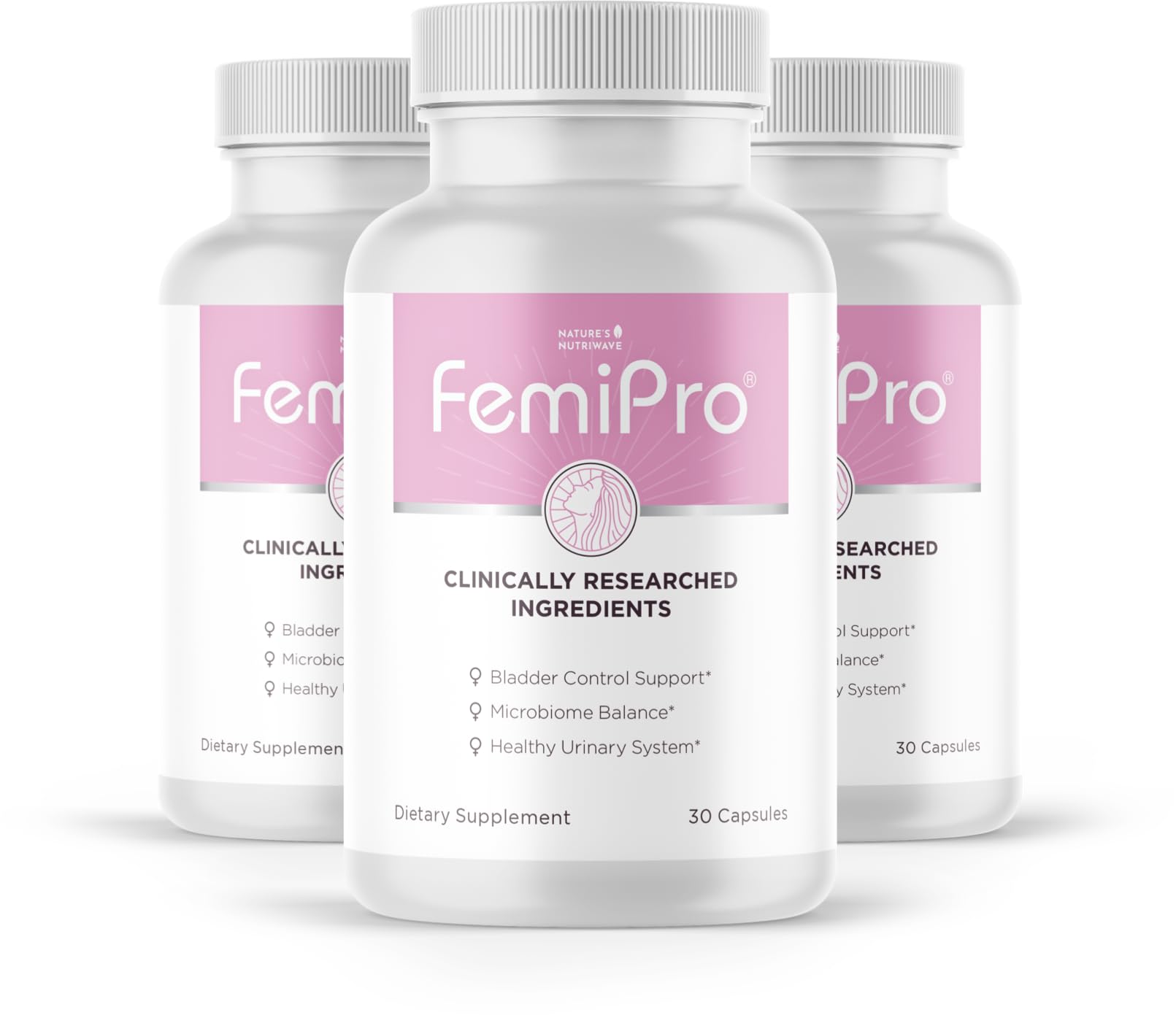 Femipro Bladder Control Supplements for Women & Men, Natural Herb & Probiotic Blend, Supports Urinary Tract Health & Microbiome Balance | Made in USA Non-GMO, 30 Capsules, 3 Month Supply