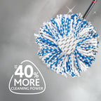 O-Cedar Genuine RinseClean Deep Clean Spin Mop Head Replacement | Machine Washable | Reusable | Microfiber Refill | 40% More Cleaning Power (Pack of 2)
