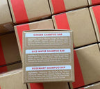 Muun Ginger Rosemary & Rice Water Shampoo Bar Pack 3 - Hair Growth, Thickening, Strengthening, Anti Hair Loss, Volumize & pH Balanced - Sulfate & Silicone Free For All Hair Type
