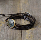 ZOSOJONA Women Wrap Bracelet Boho Natural Jasper Crystal Stone Beads Strand Bracelets
