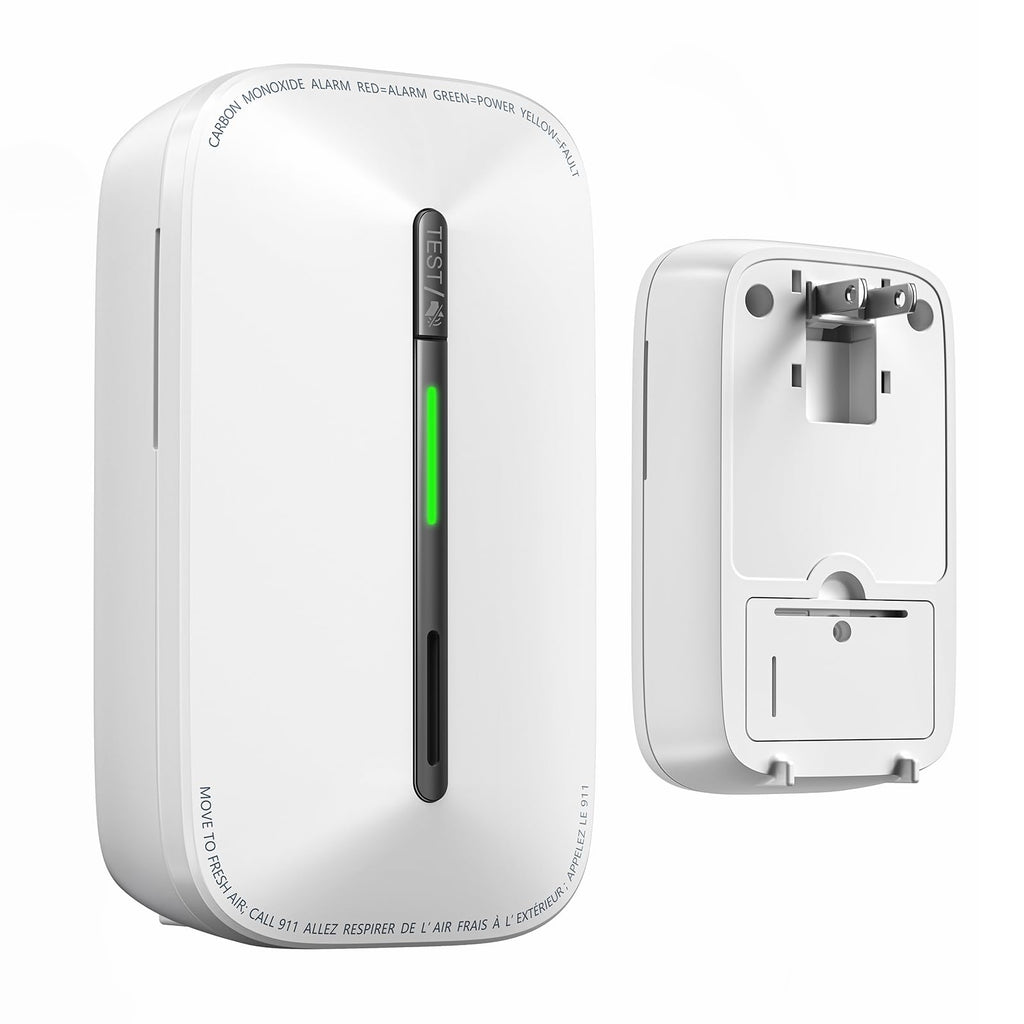 SITERWELL Plug in Carbon Monoxide Detector 10 Year Battery, CO Alarm Detectors with Electrochemical Sensor and Sound Warning, AC Powered Portable Carbon Monoxide Detector for Home Office Travel,1-Pack
