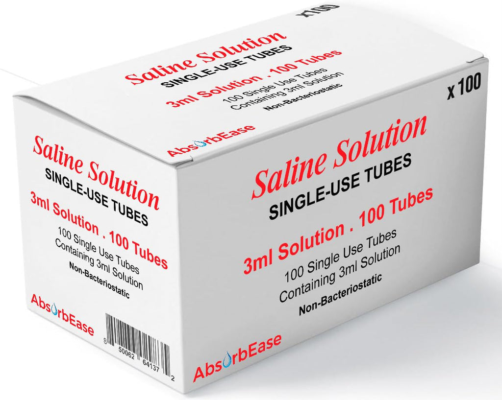 AbsorbEase Saline Solution 3ml Each, 100 per Box