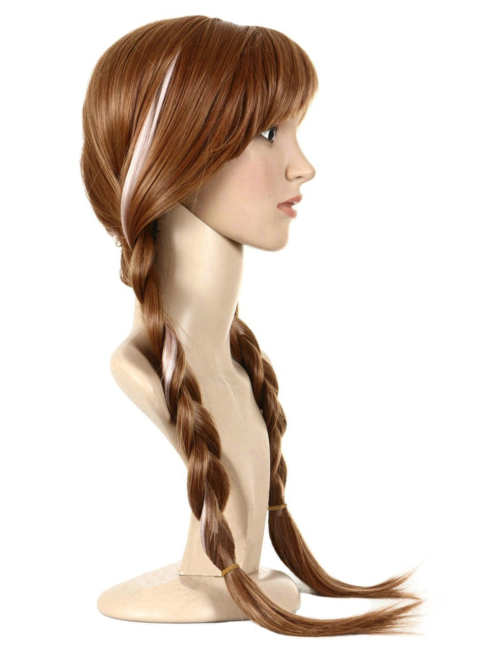 ANOGOL Brown Pigtails Princess Wig for Women Braided Brown Cosplay Wigs