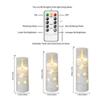 Nimiko Flickering Flameless LED Candles,Battery Operated Candles 24 Pcs with Embedded Star String,Acrylic LED Pillar Candles with Remote,Suitable for Home Decoration to Create an Atmosphere (White)