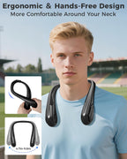 Portable Bladeless Neck Fan, Birthday Gift for Men Women Friends Family, Christmas Gift for Dad Mom Teacher Coworker, Wearable Cooling Fan Rechargeable for Camping Travel Beach Golf Cruise Essentials