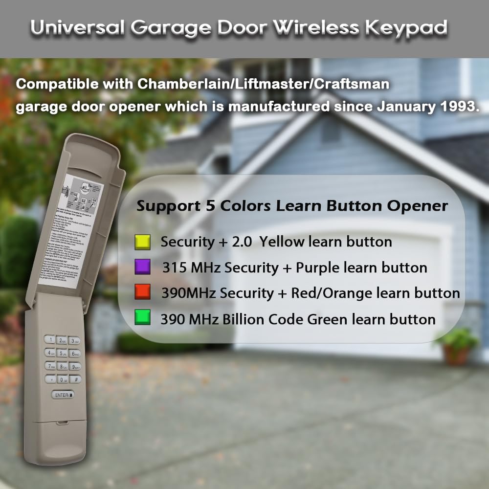 Garage Door Opener Keypad for Liftmaster/Chamberlain/Craftsman Openers, Replace G940EV-P2, 878MAX, 877MAX, 877LM, 377LM, 977LM, Wireless Keyless Keypad