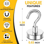 DIYMAG Magnetic Hooks 20pcs 30lbs+ Cruise Essentials 2026 Magnet Hook