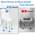 SOUHEILO Adjustable Shower Chair for Inside Shower, HSA/FSA Eligible Round Shower Stool for Inside Bathtub, Tool-Free Shower Seat for Elderly/Senior/Disabled/Pregnant