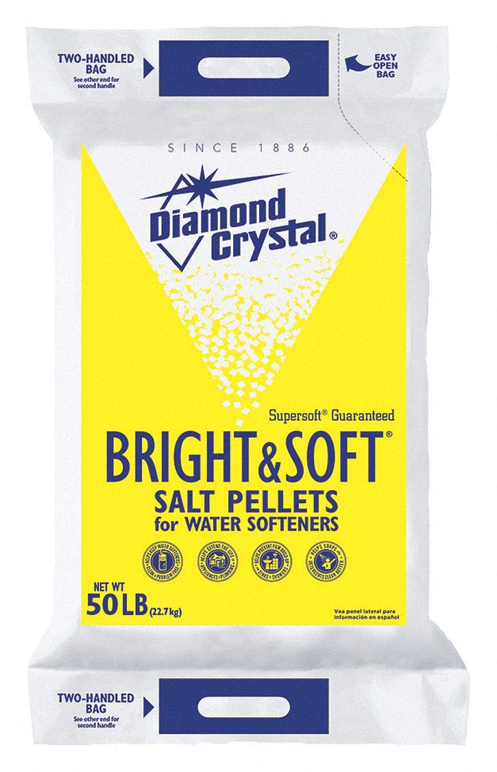 Diamond Crystal 50 lb. Water Softener Salt, Bright & Soft Series, Pellets, 99.8% Purity (Оne Расk)