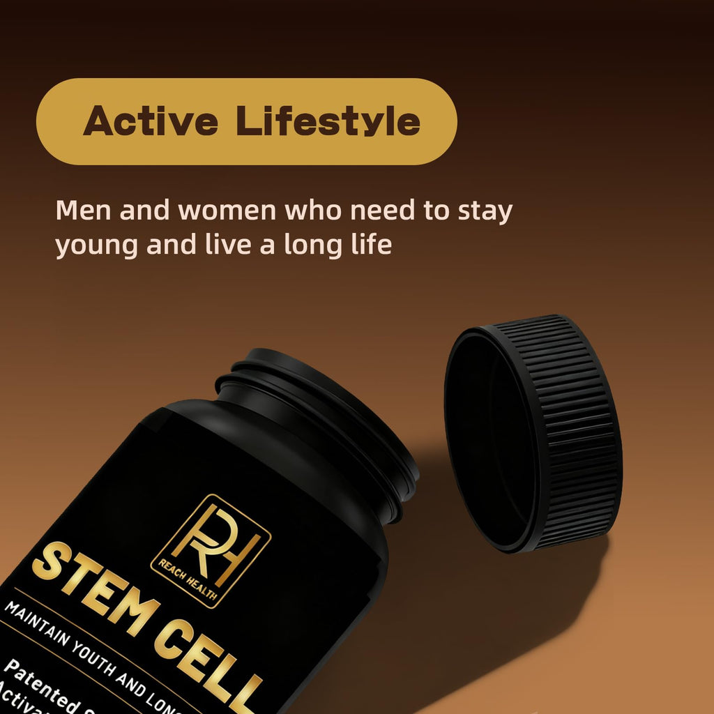 REACH HEALTH STEM Cell Supplement, Maintain Youth and Longevity Patented Stem Cell Activation Formula (2 Bottle, 120 Capsules)