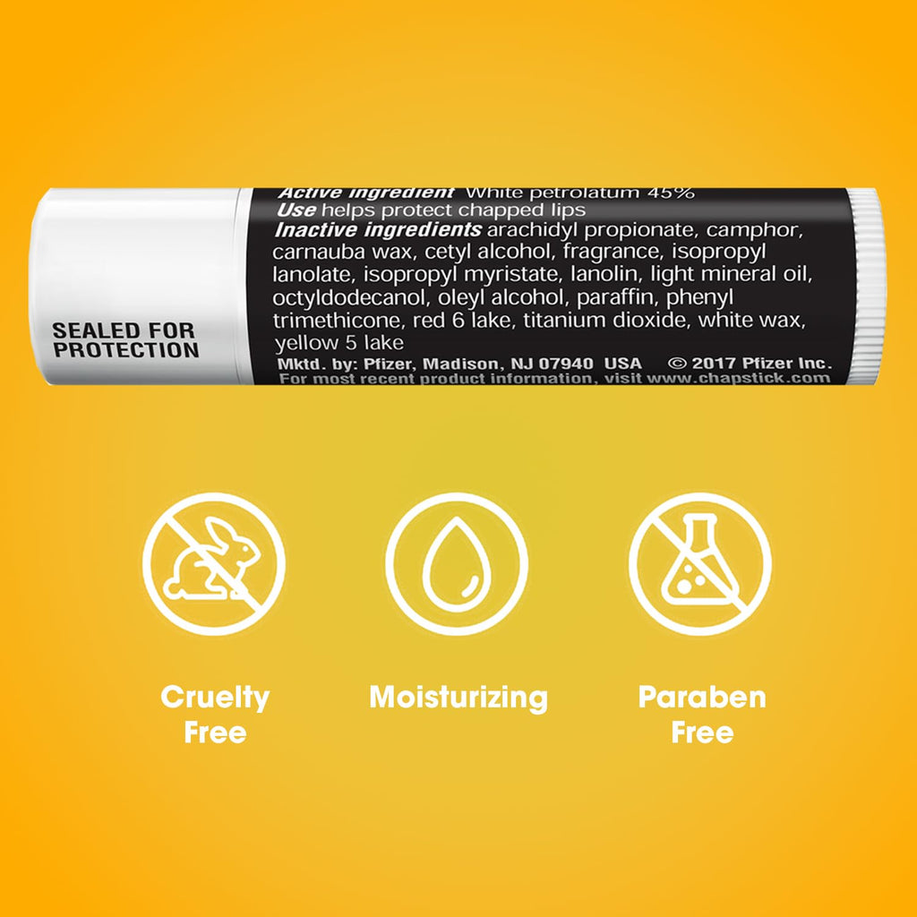 ChapStick Bulk Lip Balm, Classic Original 24-Count – Lip Moisturizer for Dry Lips, 0.15 Ea