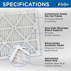 Glasfloss 20x25x1 MERV 10 (FPR 5-6) Pleated Air Filters Box of 6. Actual Size: 19-1/2 x 24-1/2 x 7/8