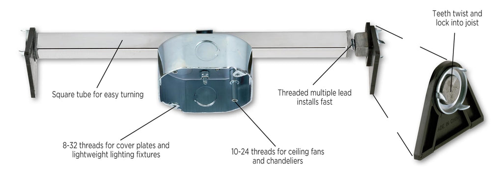 Westinghouse 0110000 Saf-T-Brace for Ceiling Fans, 3 Teeth, Twist and Lock,Silver(Pack of 1)