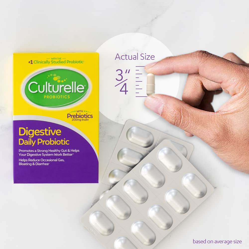 Culturelle Daily Probiotic Capsules, Probiotic for Men and Women, Most Clinically Studied Probiotic Strain, Proven to Support Digestive and Immune Health, 30 Count (Pack of 24)