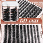 Focipeysa Fluffy Lash Clusters Kit D Curl Lashes Extensions Thick Volume Eyelash Clusters DIY Eyelash Extension with Lash Glue Lash Bond and Seal 10-16mm Fluffy Cluster Eyelash Extension DIY Lashes