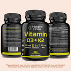 Health Dose Vitamin D3 10,000 IU + K2 (MK7) Supplement, 2-in-1 Formula, Immune Support, a Healthy Mood, Heart, Joint, Teeth, Bone Health, Calcium Absorption, 180 softgels. (3)