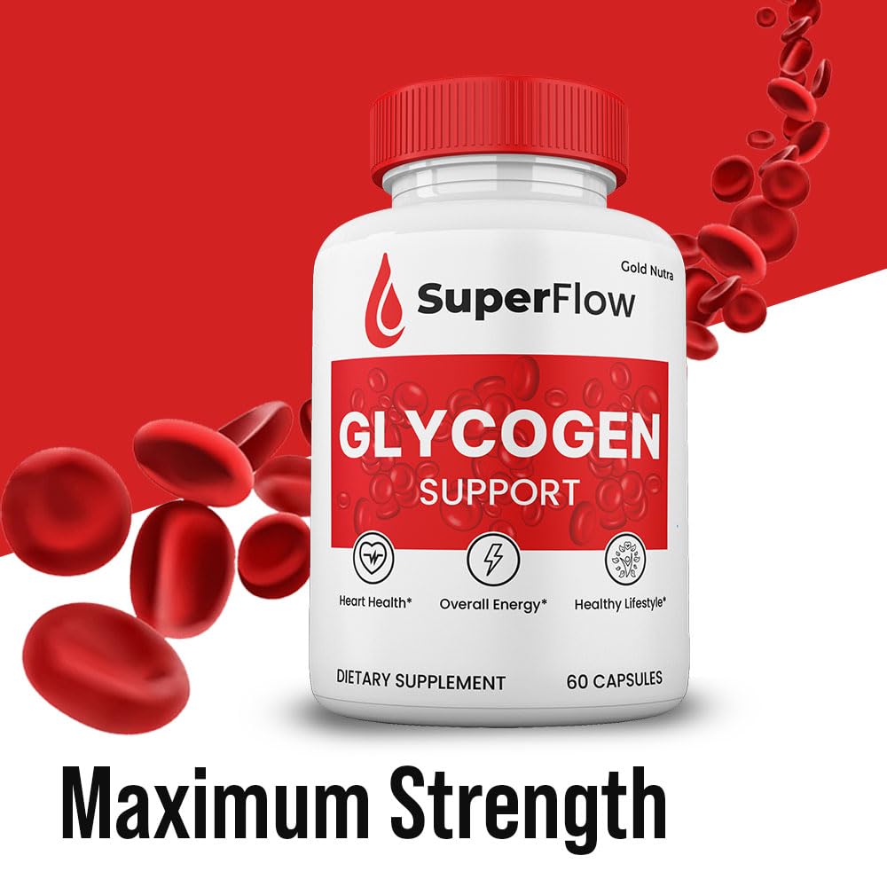Gold Nutra (2 Pack) Super Flow Blood Support Capsules, SuperFlow Glycogen Pills All Natural Supplement, 2-Month Supply.