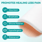 Dimora Silicone Foam Dressing Without Border 4"x 4" Highly Absorbent Adhesive Wound Bandage Cuttable Pads for Wound Care 5 Pack