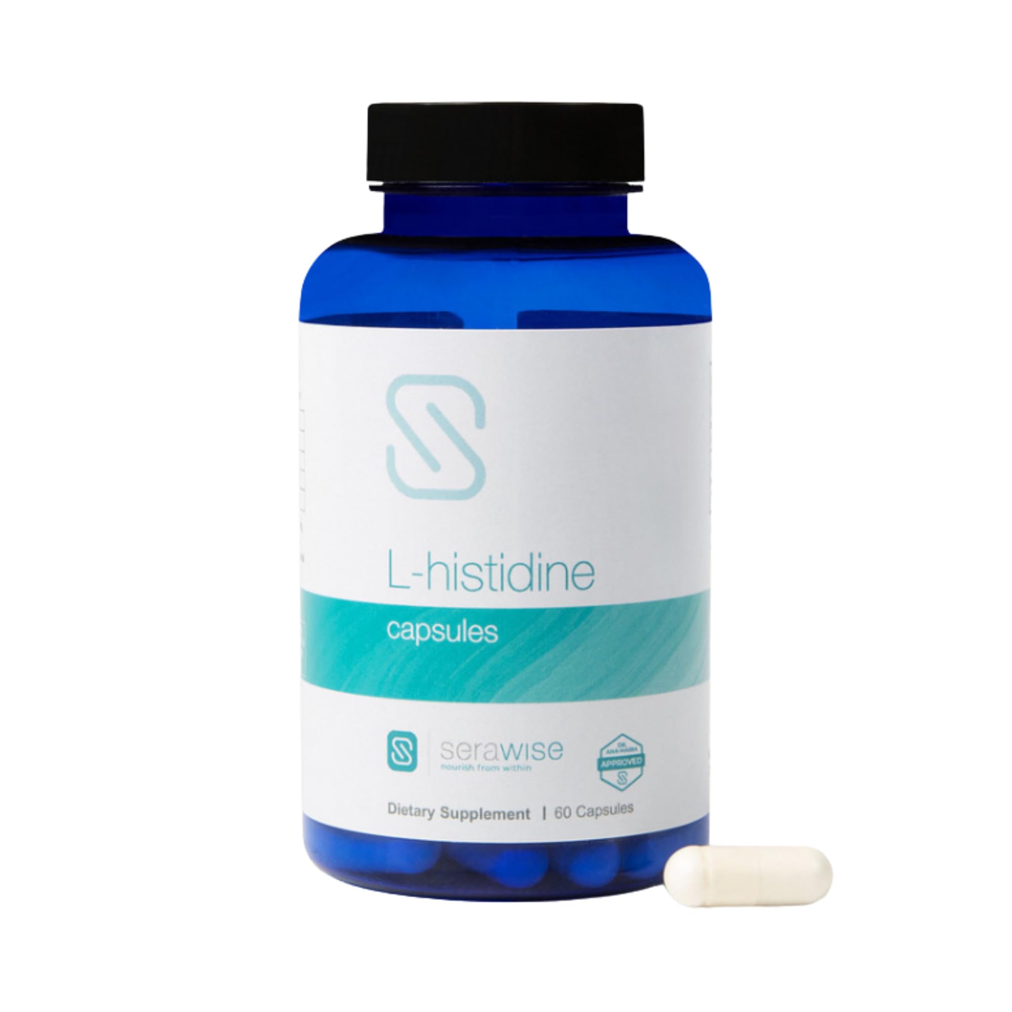 Serawise L-Histidine 600 Mg Capsules by Dr. Ana Maria Temple | Breakthrough Amino Acid for Clear Skin | Safe for Children and Babies | Capsule Can be Sprinkled on Food | 60 Capsules