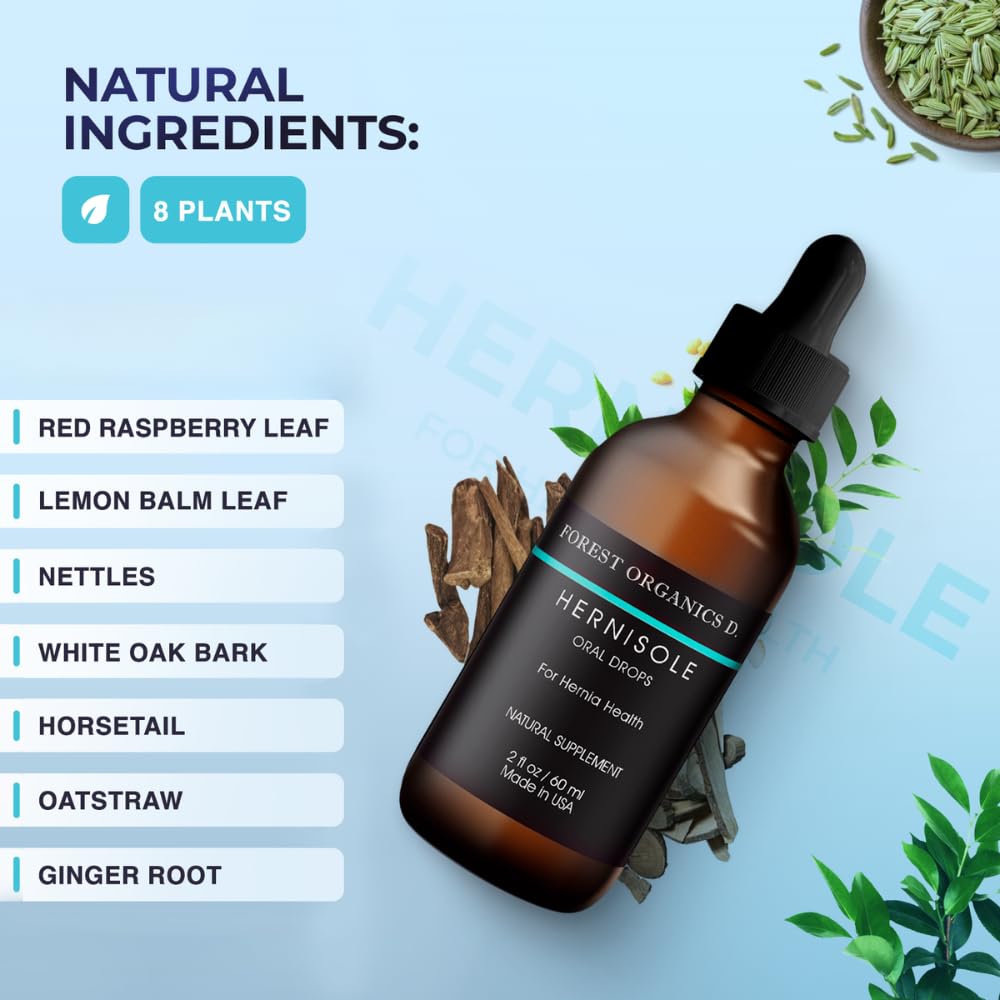 Hernia Health Dietary Supplement - Extract from 24 Plants for Digestive Support - Herbal Hernia Support Drops - Strengthens Weak Tissues and Aids with Hernias I Hernisole
