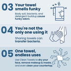 Clean Skin Club Clean Towels®, 100% USDA Biobased Face Towel, Disposable Face Towelette, Eczema Association Accepted, Makeup Remover Dry Wipes, Ultra Soft, 25 ct per pack, 2 Packs, 50 Ct Total