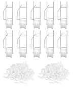 Greenhouse Trellising Kit 10PCS Plant Roller Hooks with 100PCS Tomato Support Clips for Tomato,Plant, Greenhouse,Flower Vine Twine Crop Trellis Kits