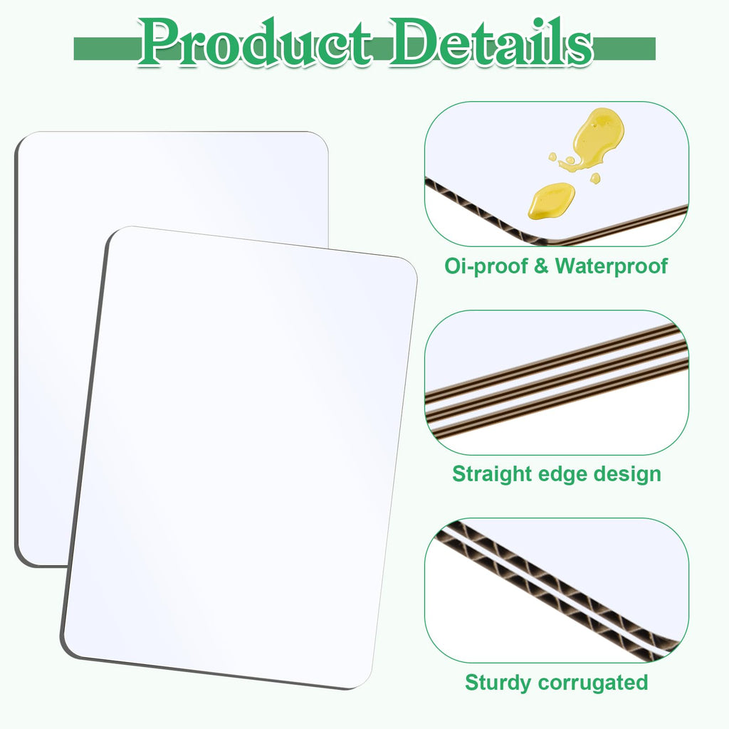 12 Pack 19x14 Inch Cake Boards Rectangle White, Half Sheet Cake Board, Cake Cardboard Rectangle, Greaseproof Sturdy Disposable Dessert Boards for Cakes, Cupcakes, Pizza, Pies