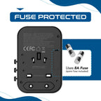 Ceptics Universal Travel Adapter, 45W International Power Adapter with PD & QC 3.0 Dual USB-C, 3 USB Travel Adapter Worldwide, Type I C G A Outlets 110V 220V A/C - EU Euro US UK (11-KU)