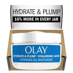 Olay Hyaluronic Acid Face Mousturizer, Plump & Hydrate, Fragrance-Free - Hydrating Gel for Dry Skin Retain & Replenish Moisture, with Niacinamide, Non-Greasy, 2 Oz