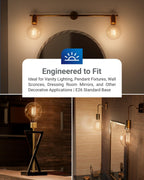 Sunco 10 Pack G25 Globe Light Bulbs LED Edison Vanity Light Bulbs, CRI90, 2700K Soft White, Dimmable, 5W=60W, Clear Vintage Filament Globe, 500 Lumens, E26 Base, Indoor Outdoor, UL