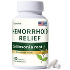 Liovsiso Collinsonia Root Hemorrhoid Relief - Organic Stone Root for Veins & Hemorrhoid Swelling, and Discomfort - Natural Herbal Formula, Non-GMO - 100 Capsules